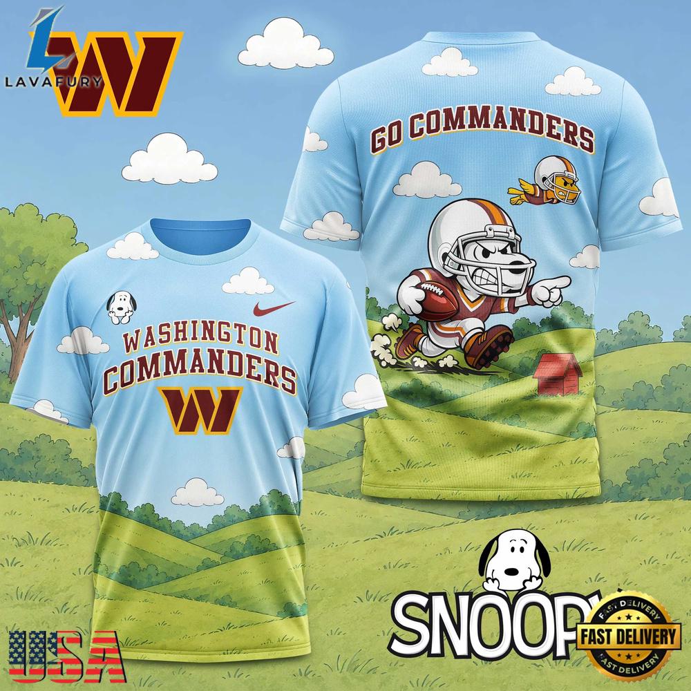 Washington Commanders NFL Snoopy New 2026 All Over Print T Shirt
