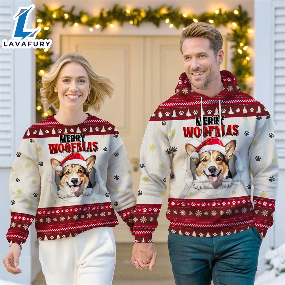 Welsh Corgi Dog Merry Woofmas Christmas Sweatshirt & Hoodie Gift Christmas