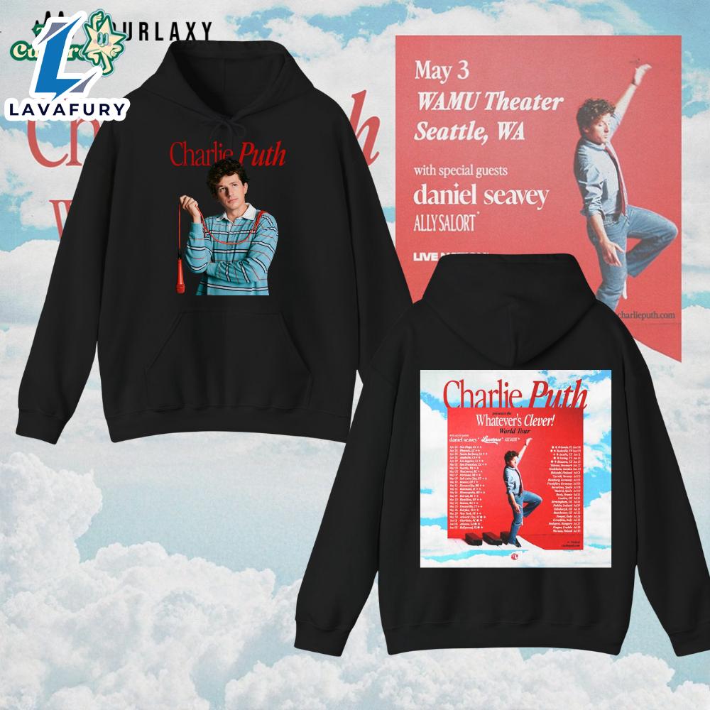 Whatever’s Clever Tour – Charlie Puth Tour 2026 Energy Hoodie – Black For Man And