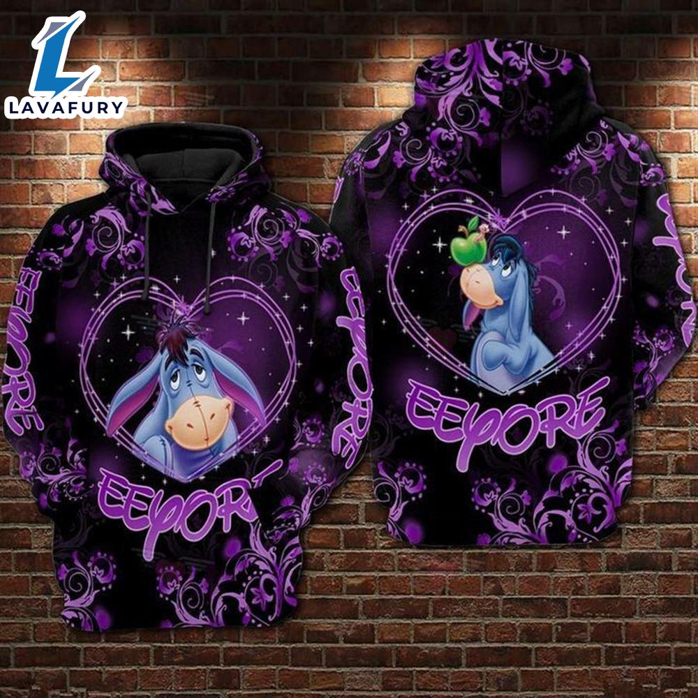 Winnie The Pooh Cartoon Eeyore Decor Hoodie All Over Printed 3D Unisex Men