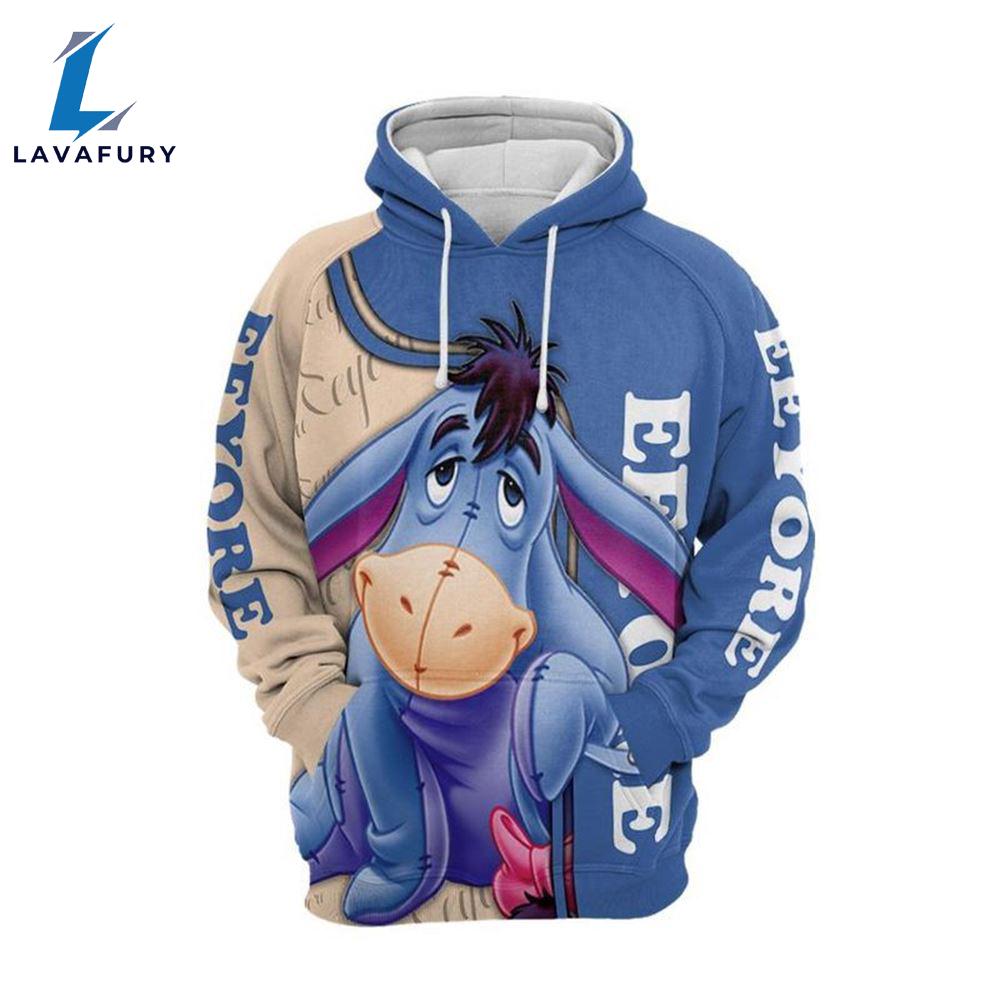 Winnie The Pooh Cartoon Eeyore Hoodie All Over Printed 3D Unisex Men