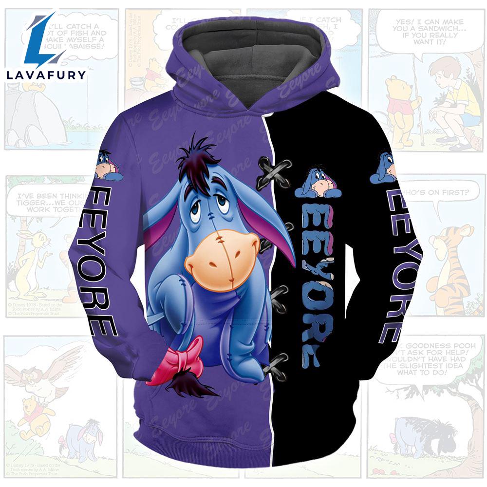 Winnie The Pooh Cartoon Eeyore Xx Hoodie All Over Printed 3D Unisex Men