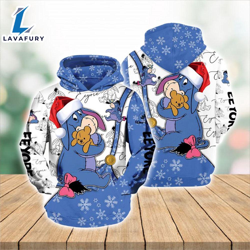 Winnie The Pooh Cartoon Fall Christmas Eeyore Hoodie All Over Printed 3D Unisex Men