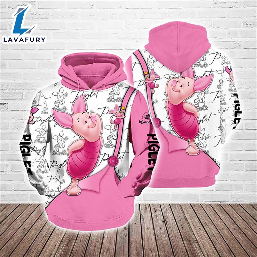 Winnie The Pooh Cartoon Fall Piglet Hoodie All Over Printed 3D Unisex Men