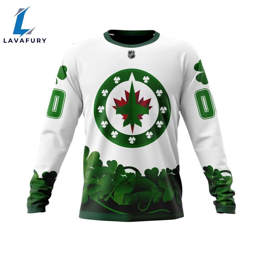 Winnipeg Jets Happy St.Patrick Days Jersey Long Sleeved Sweatshirt