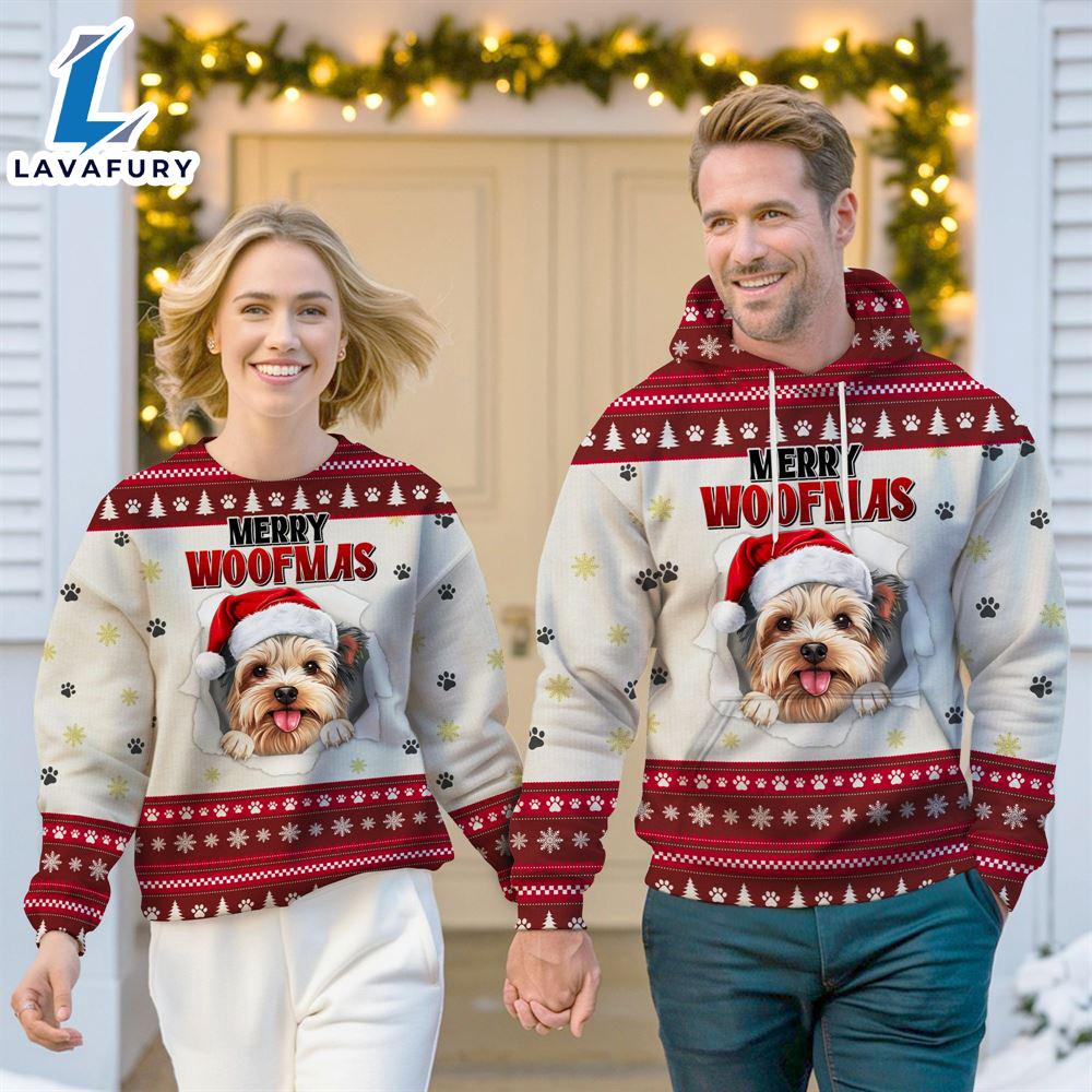 Yorkshire Terrier Dog Merry Woofmas Christmas Sweatshirt & Hoodie Gift Christmas